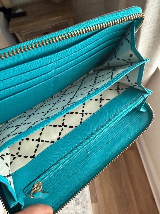 Kate Spade Bright Turquoise Zip Wallet - Picture 6 of 10